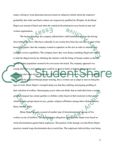 HRM Case Study on Home Depot