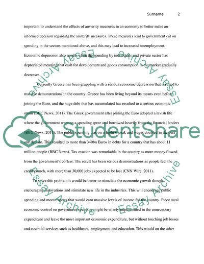 The Implementation of Austerity Measures in Greece