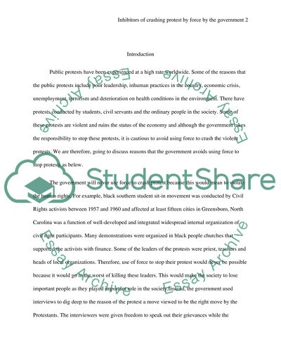 Inhibitors of Crashing Protests by Force