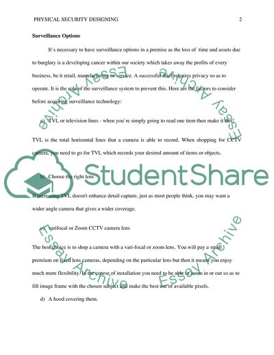 The Scope and Nature of Physical Security Designing
