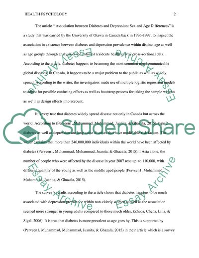 Association Between Diabetes and Depression