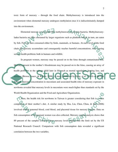 TOPIC IS THE RISKS / ECONOMICS OF MERCURY CONTAMINATION