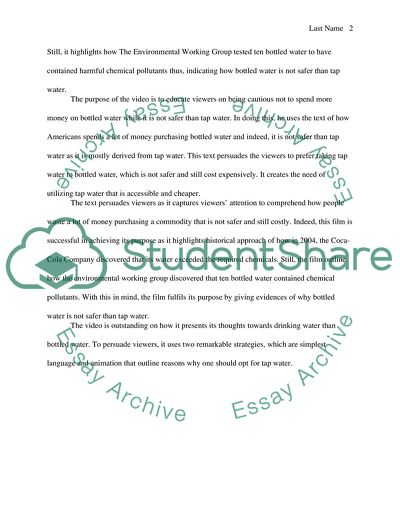 Analyzing film The Story of Bottled Water