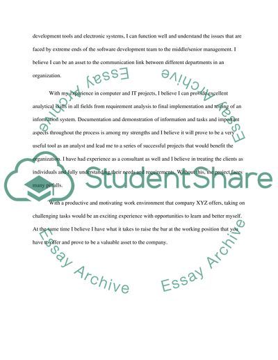 Job application summary of qualifications (Personal statement)