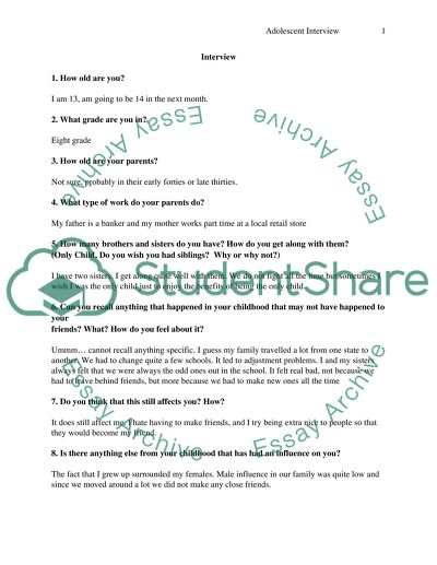 Adolescent Interview
