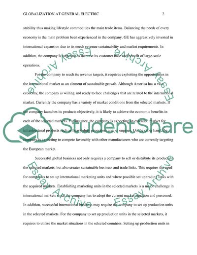 Globalization at General Electric