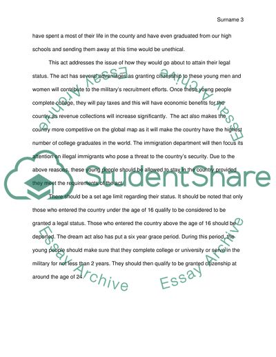 Deontologay and the dream act