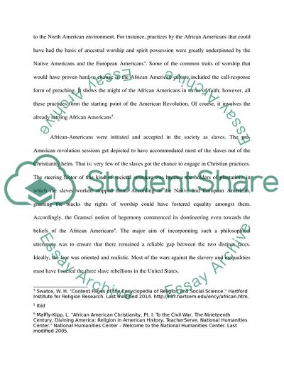 The Development of African American Culture