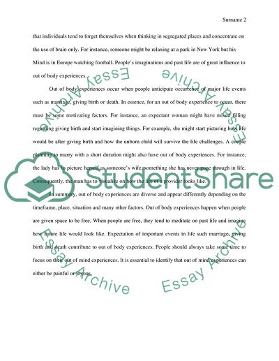 Out of Body Experiences