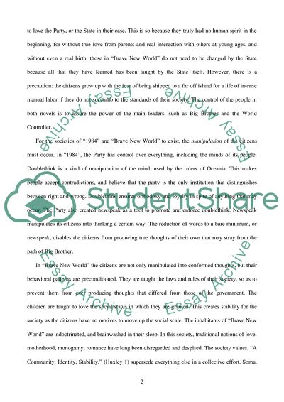 The Contrasts of 1984 and a Brave New World