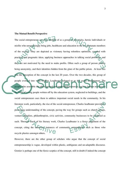 Social Entrepreneurship: Different Perspective Analysis