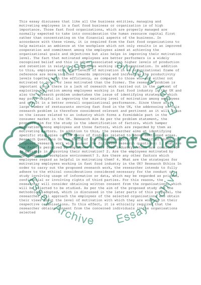 Motivating Employees in Fast Food Industry