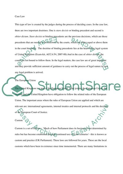 Sources of the UK Law