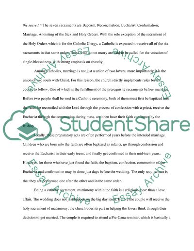 Similarities and Differences on Matrimony Between the Religions of Shinto and Catholicism