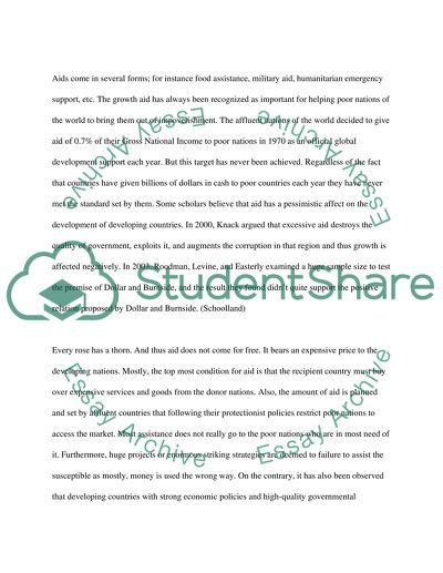 The Effects of Economic Aid to Third World Nations