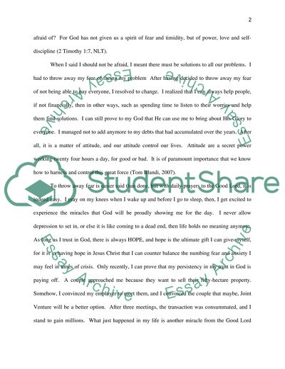 Throw away All Fears Except the Fear of God