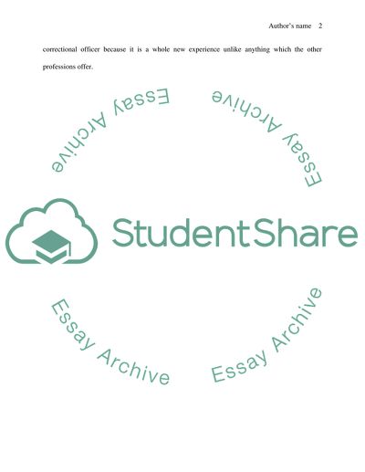 The Reasons to be a Correctional Officer