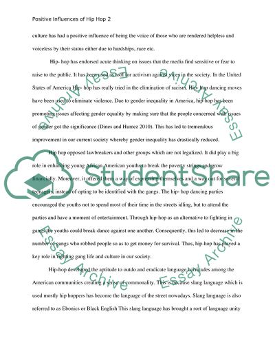 How hip hop has a positive influence in America