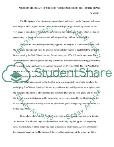 Archeoastronomy of the Hopi People in Book of the Hopi by Frank Waters