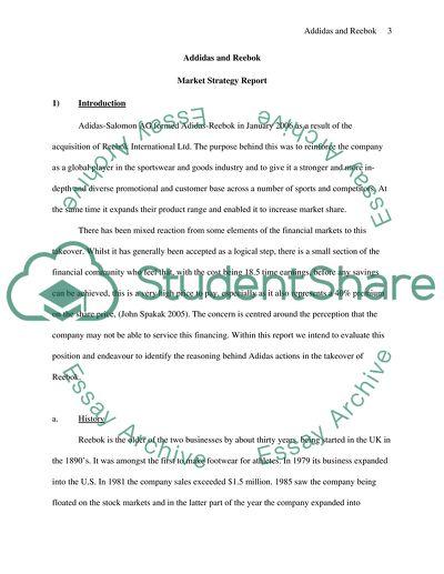Market Strategy of Adidas and Reebok