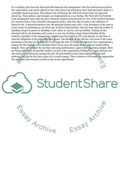 Advanced Sport Management of Norwich City Football Club