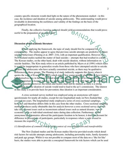 Risk Factors Associated with Adolescent Suicide