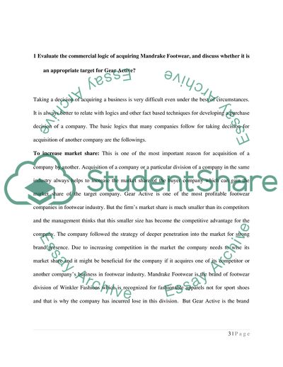 Merger or Acquisition of Footwear and Mens and Womens Branded Clothing