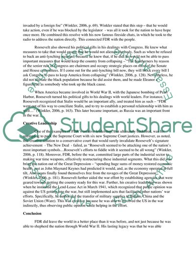 FDRs Political Gifts and Creative Leadership