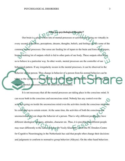 The common psychological disorders