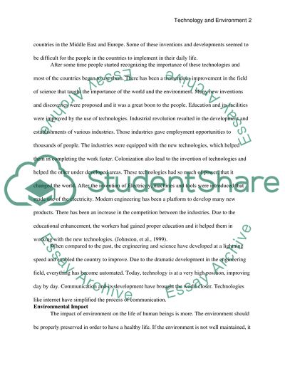 HISTORY OF TECHNOLOGY & ENVIRONMENTAL IMPACTS