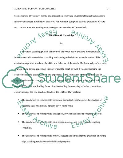 Scientific Support for Coaches