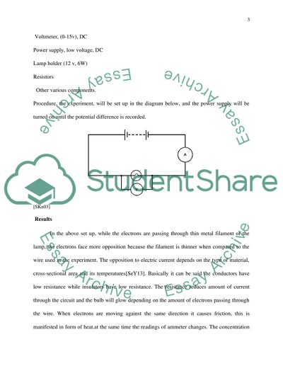 The Study of Resistance and Current