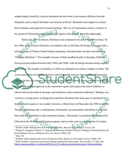 Persistence of Christianity in Post Communist China