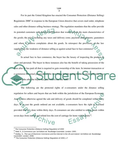 The Consumer Protection on the Internet