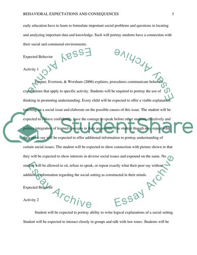 Behavioral Expectations and Consequences