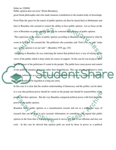 Public Opinion on the View of Pierre Bourdieu