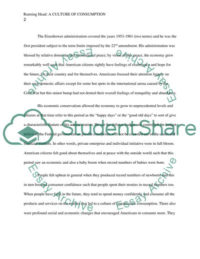 Culture of Consumption During Eisenhower Administration