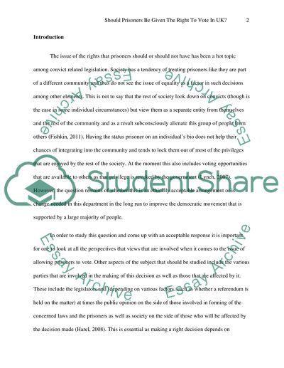 The Right to Vote for Prisoners in the UK