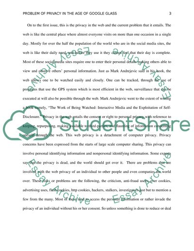 The problem of privacy in the age of google glass