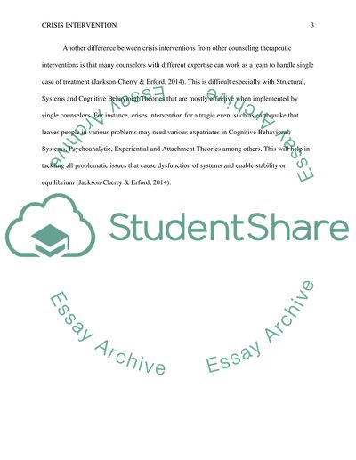 Crisis Assessment Intervention and Prevention