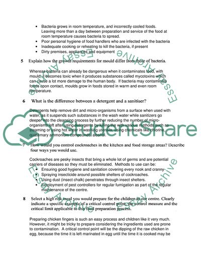 Workplace Hygiene in a Childcare Setting