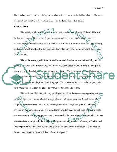 An Overview into Ancient Romes Social Classes