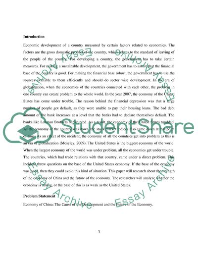 The strength of the economy of China and the future of the economy