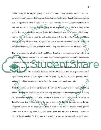 Jay Gatsby of The Great Gatsby An Understanding of the Character