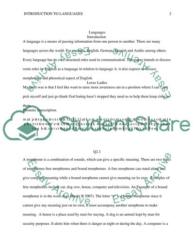 Introduction to Languages