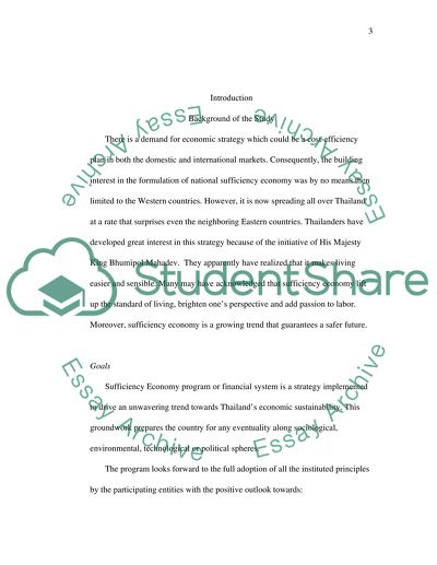Sufficiency Economy Program of Thailand