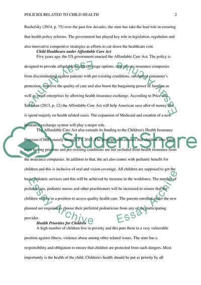 Policies Related To Child Health