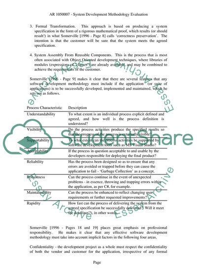 Evaluation of System Development Methodology, Software Prototyping