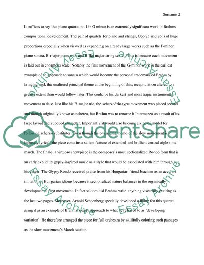 Brahms G Minor Piano Quartet First Movement