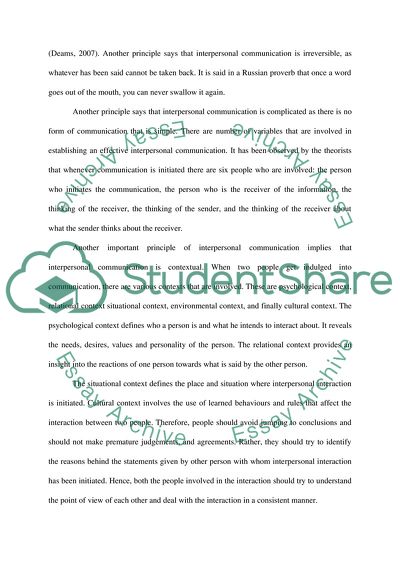 Interpersonal Communication Skills